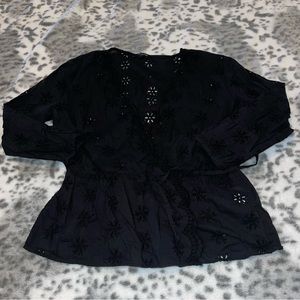 Madewell Eyelet Wrap Top